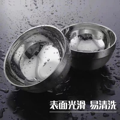 不锈钢碗防烫碗商用礼品 双层隔热汤碗食堂幼儿园儿童学生饭碗图4