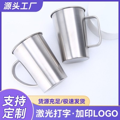 跨境304不锈钢啤酒杯迷你便携德式手柄杯单层卷边小酒杯工厂现货图2