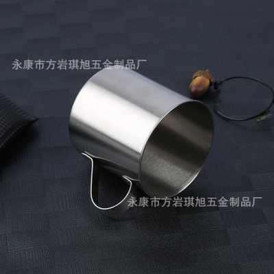 厂家直销400ml带手柄不锈钢酒杯 带手柄直身啤酒杯烈酒杯批发图3