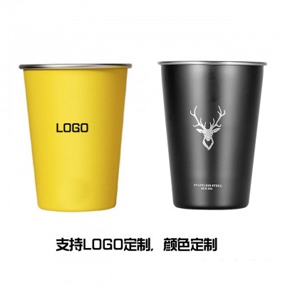 304不锈钢一次性水杯啤酒杯咖啡杯随行杯礼物UIter同款闪电黄露营图5