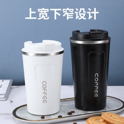 新款304不锈钢咖啡杯便携式车载双层真空咖啡杯保温杯礼品杯图2