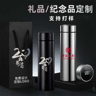 304不锈钢智能温度显示保温杯创意商务礼品水杯子刻字印logo批发图3
