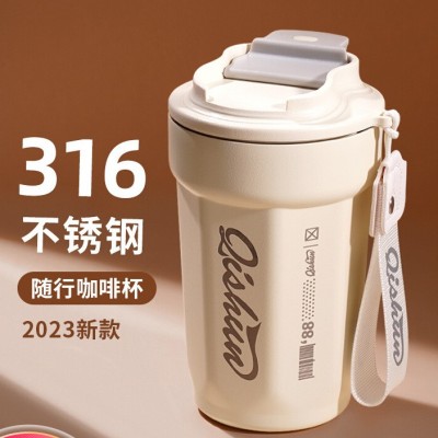 新款可乐咖啡杯双层316不绣钢保温杯户外车载杯礼品广告杯批发