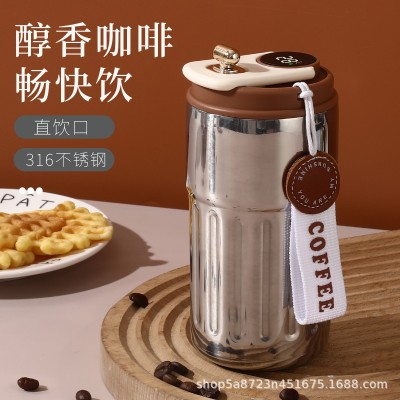 智能显温316不锈钢保温保冷咖啡杯带提绳高颜值礼品可印字随行杯图3