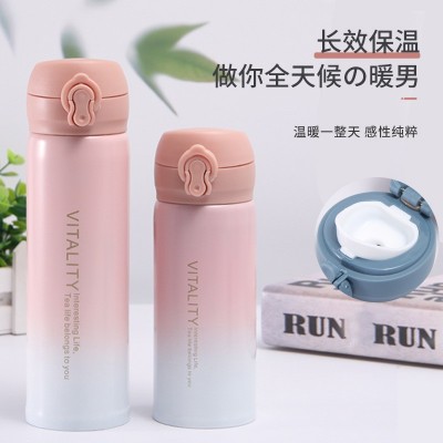 创意渐变色弹跳杯304不锈钢保温杯 耐摔防漏便携式随身杯商务茶杯图4