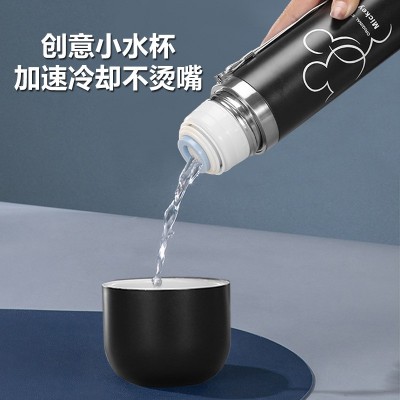 新款子弹头不锈钢保温杯儿童真空双层手提水杯按压出水带盖礼品杯图5