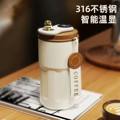 轻奢316不锈钢保温杯高颜值男女随手咖啡杯LED智能显温礼品杯批发