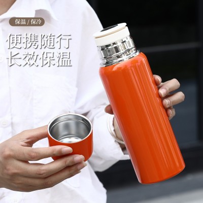 新款316不锈钢泡茶杯家用便携智能显温水杯离商务礼品焖茶泡茶杯图2