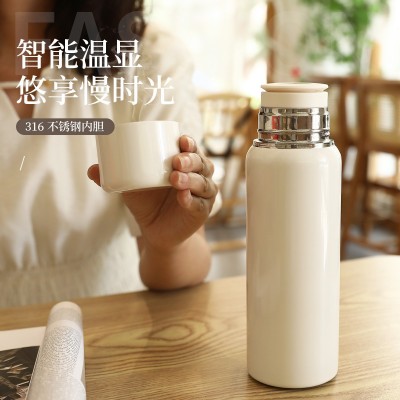 新款316不锈钢泡茶杯家用便携智能显温水杯离商务礼品焖茶泡茶杯图3