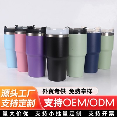 跨境专供20/30oz不锈钢冰霸杯大容量保温保冷杯便携式车载吸管杯图3
