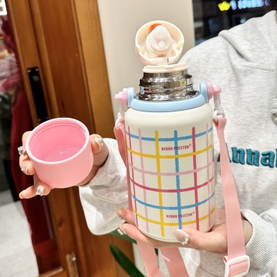 三丽鸥儿童保温杯316不锈钢带吸管水杯学生上学便捷双饮吸管杯图4