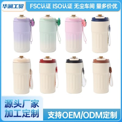 新款高颜值咖啡杯316不锈钢智能显温保温杯便携式学生水杯汽车杯图2