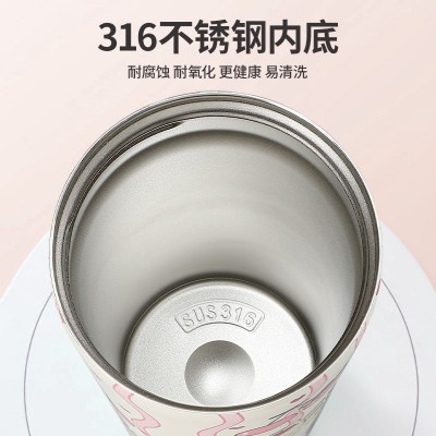 爆款智能温显双饮咖啡杯304不锈钢保温杯高颜值女大容量双饮杯子图4