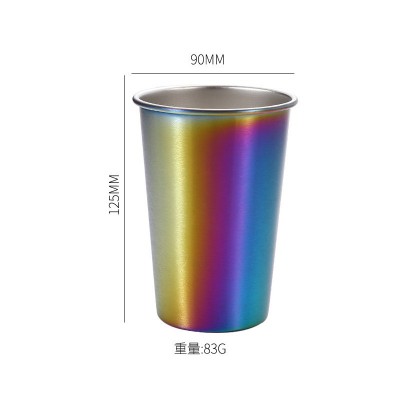 工业风不锈钢304啤酒杯不锈钢杯子logo刻字带吸管ins风冷饮随手杯图3