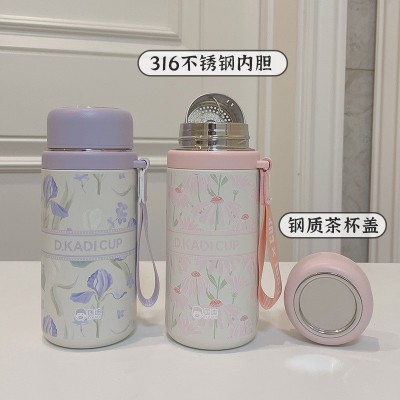 便携316不锈钢保温杯匡迪高颜值随手杯3D立体浮雕礼品杯学生水杯图3