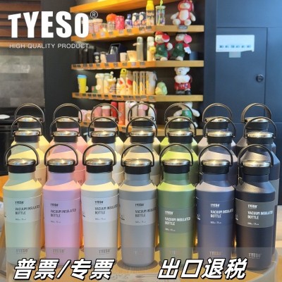 TYESO泰硕保冷保温杯304不锈钢大容量运动手提简约小口瓶杯子车载图2