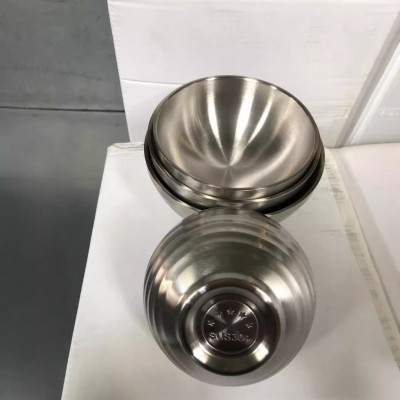304不锈钢螺纹碗 双层儿童隔热米饭碗家用食堂汤面碗拉面碗斗笠碗图4