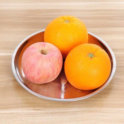 不锈钢 304圆盘加厚菜盘家用商用肠粉盘平底果盘烧烤盘二元店货源图3