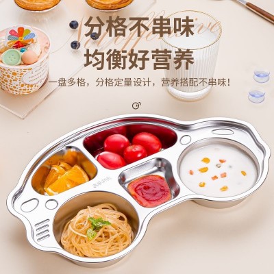 316不锈钢儿童餐盘分格宝宝男女小孩吃饭盘婴幼儿园专用餐具饭碗图2