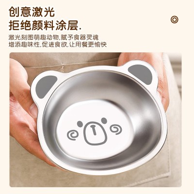 食品级316不锈钢碗儿童专用吃饭碗宝宝辅食小碗防摔餐具婴儿餐盘图2