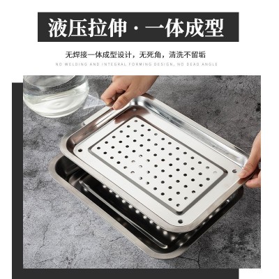 不锈钢家用茶盘茶台茶托便携式双层储水式过滤水盘盘子家用厂跨境图4