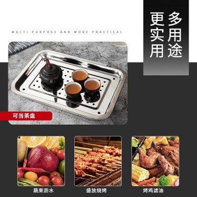 不锈钢家用茶盘茶台茶托便携式双层储水式过滤水盘盘子家用厂跨境图3