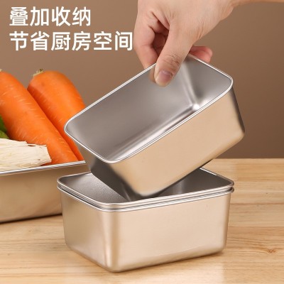 食品级不锈钢方盘带盖子方盘子保鲜盒小托盘收纳盒子厨房收纳方盘图3