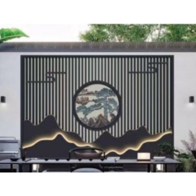 明铂尔不锈钢艺术景墙屏风图3